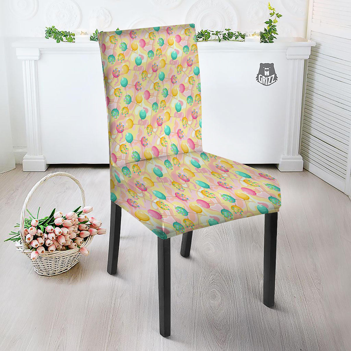 Candy And Colorful Lollipop Print Dining Chair Slipcover-grizzshop