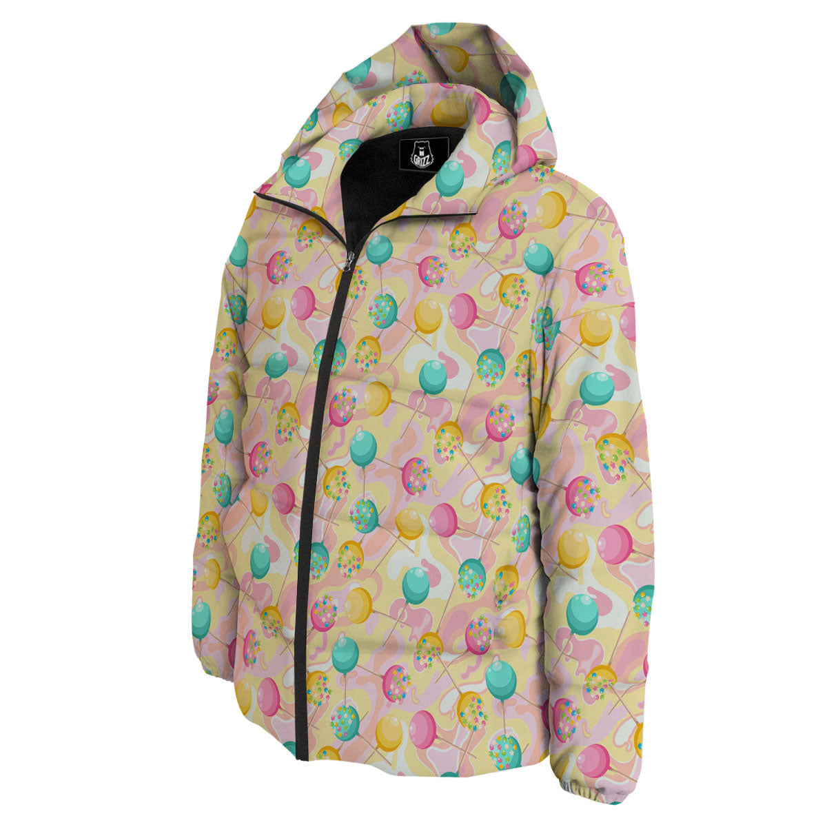 Candy And Colorful Lollipop Print Down Jacket-grizzshop