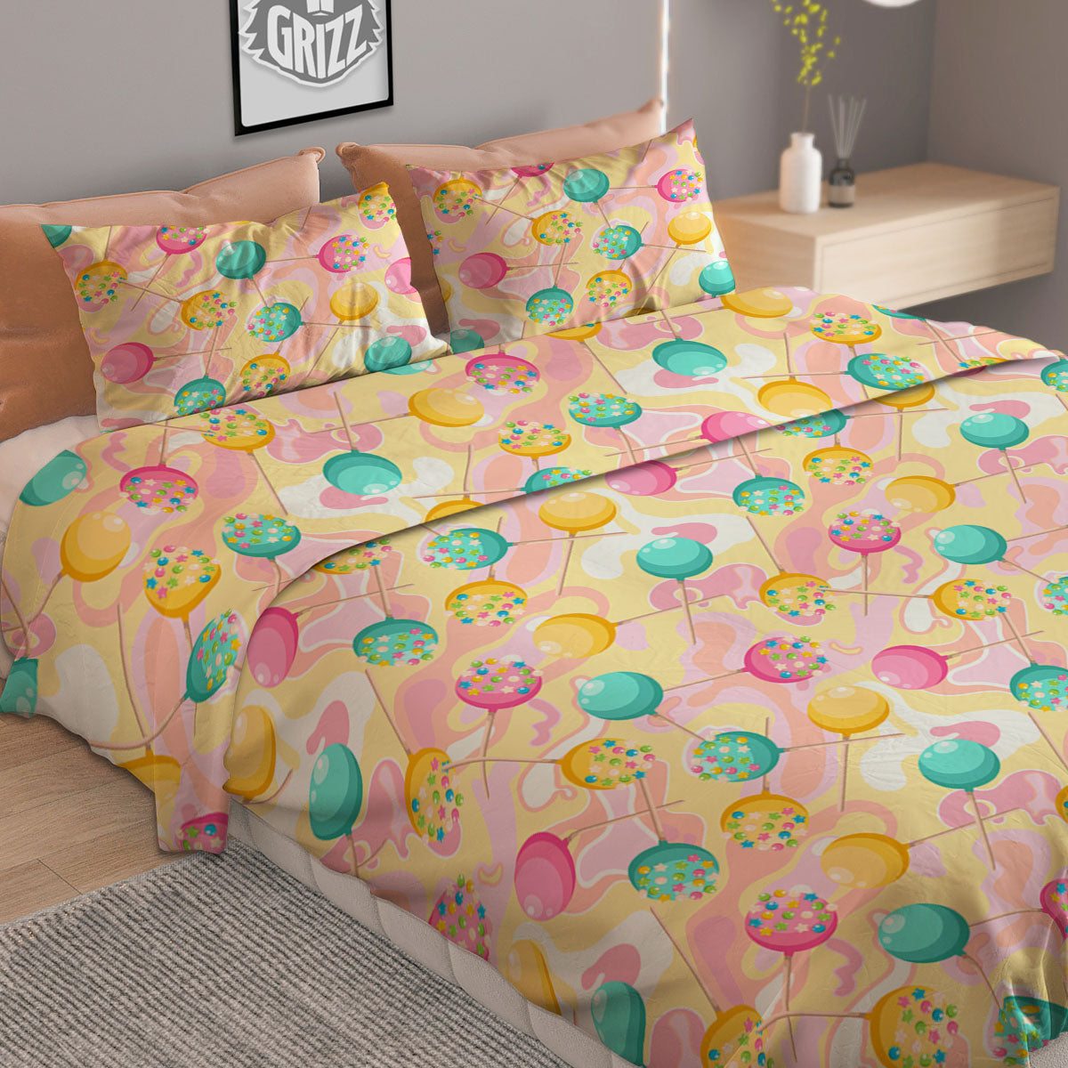 Chinese Zodiac Fire Yin Yang Print Duvet Cover Bedding Set