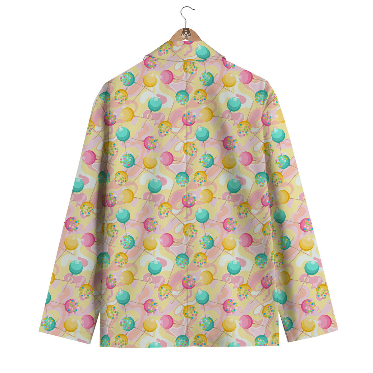 Candy And Colorful Lollipop Print Men's Blazer-grizzshop