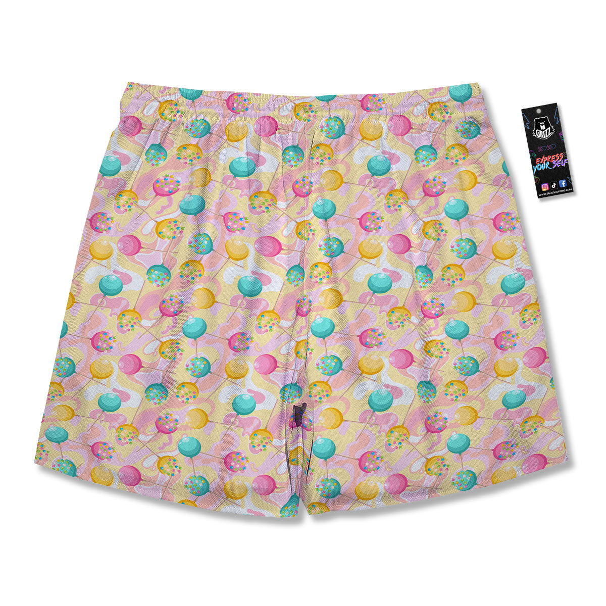 Candy And Colorful Lollipop Print Men's Running Shorts-grizzshop