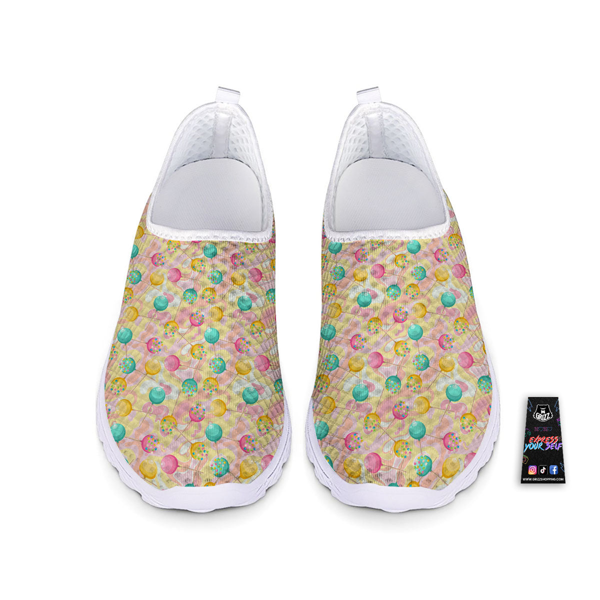 Candy And Colorful Lollipop Print Nurse Shoes-grizzshop