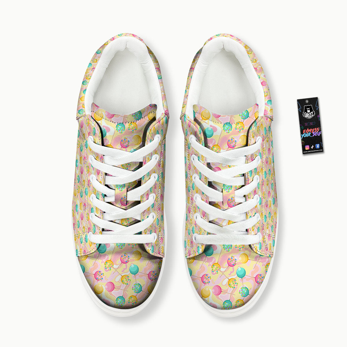 Candy And Colorful Lollipop Print Platform Shoes-grizzshop