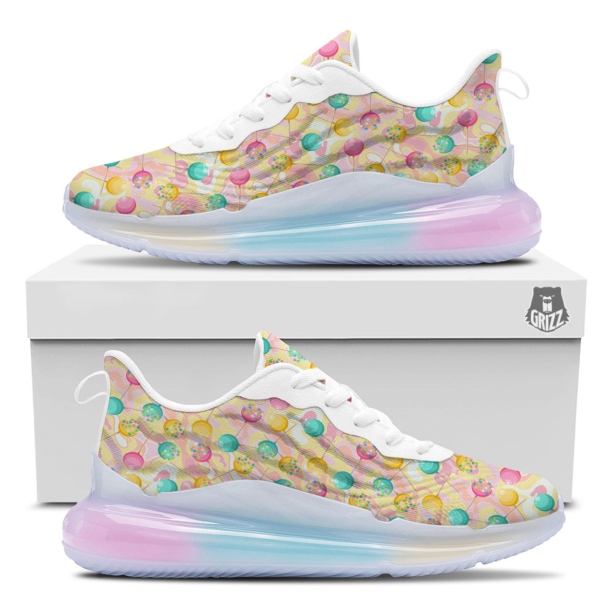 Candy And Colorful Lollipop Print Running Sneakers-grizzshop
