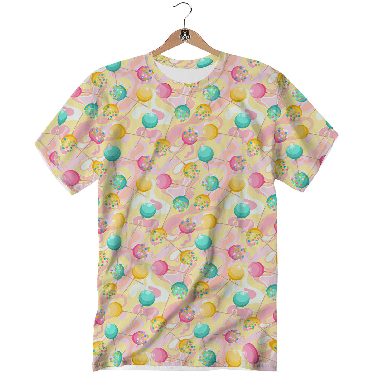 Candy And Colorful Lollipop Print T-Shirt-grizzshop