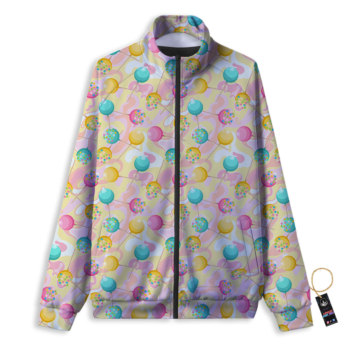 Candy And Colorful Lollipop Print Track Jacket-grizzshop