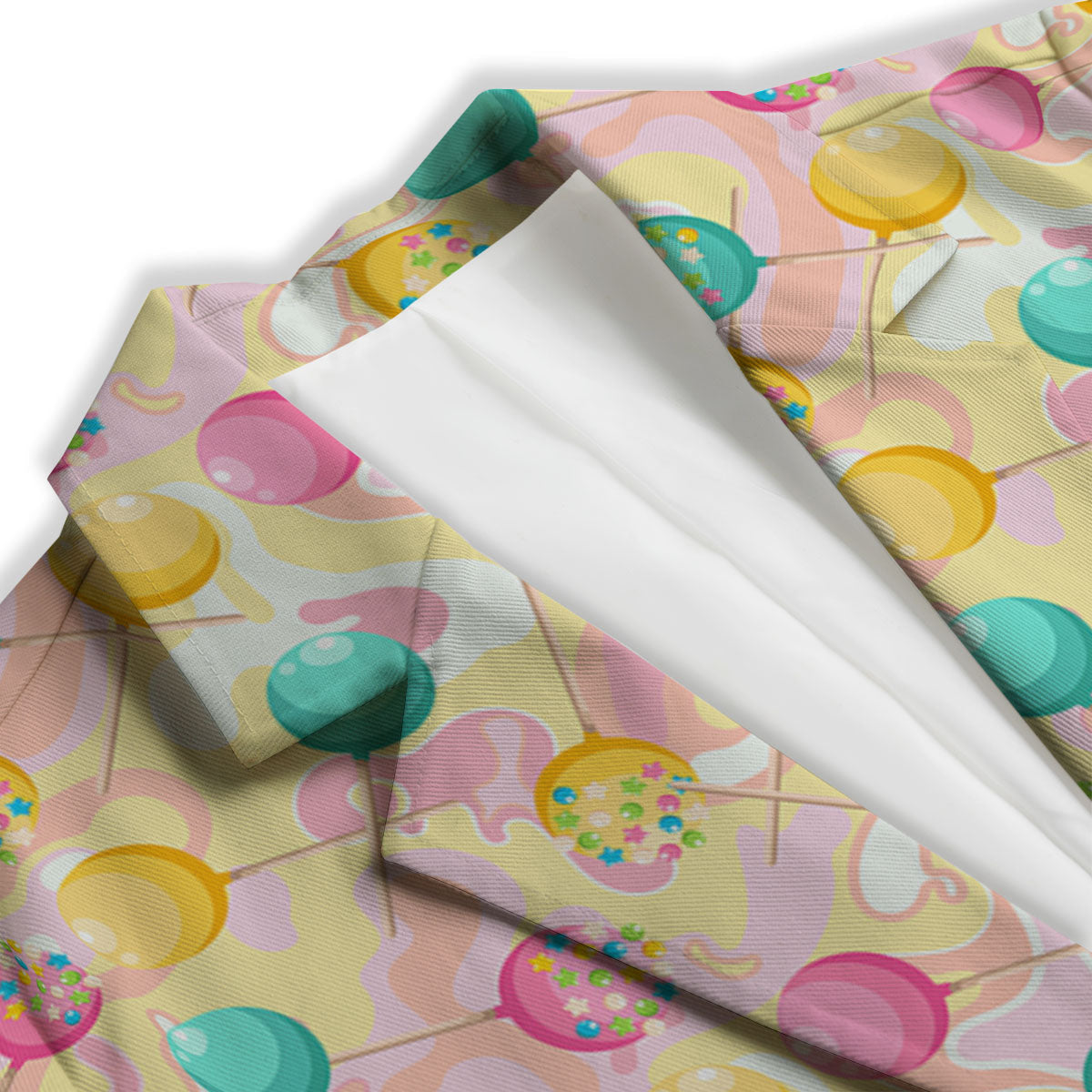 Candy And Colorful Lollipop Print Women's Blazer-grizzshop