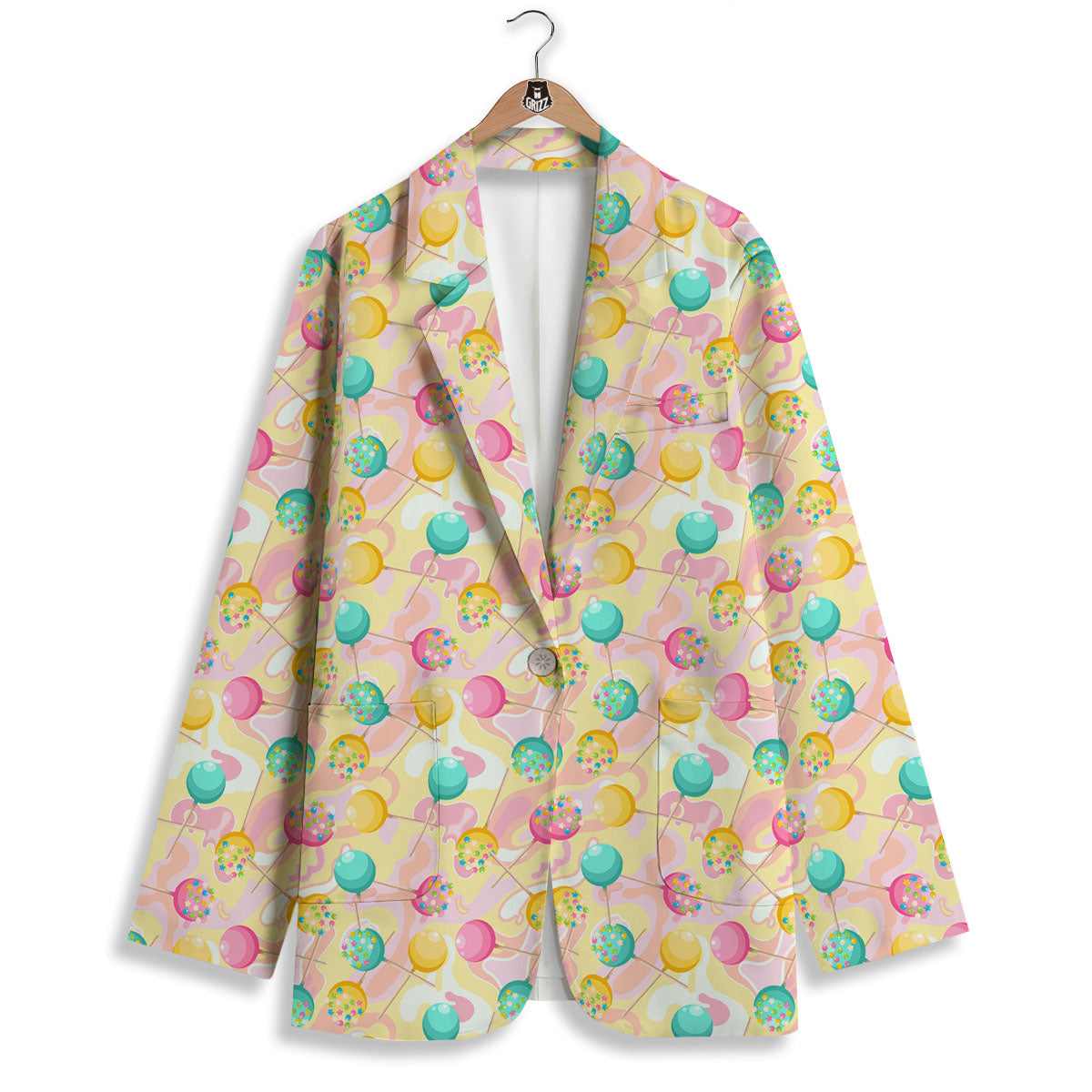 Candy And Colorful Lollipop Print Women's Blazer-grizzshop