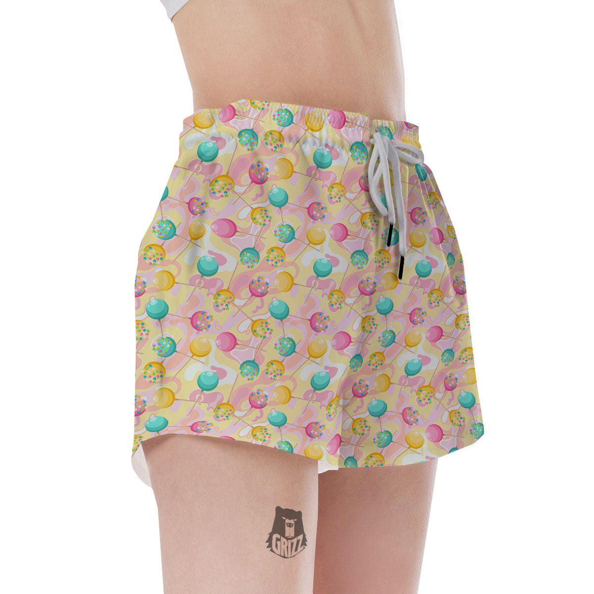Candy And Colorful Lollipop Print Women's Shorts-grizzshop