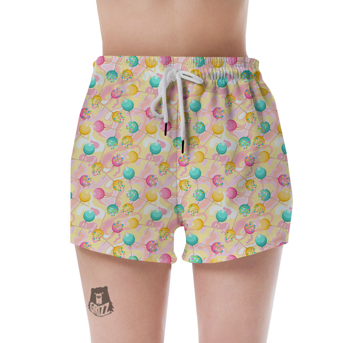 Candy And Colorful Lollipop Print Women's Shorts-grizzshop