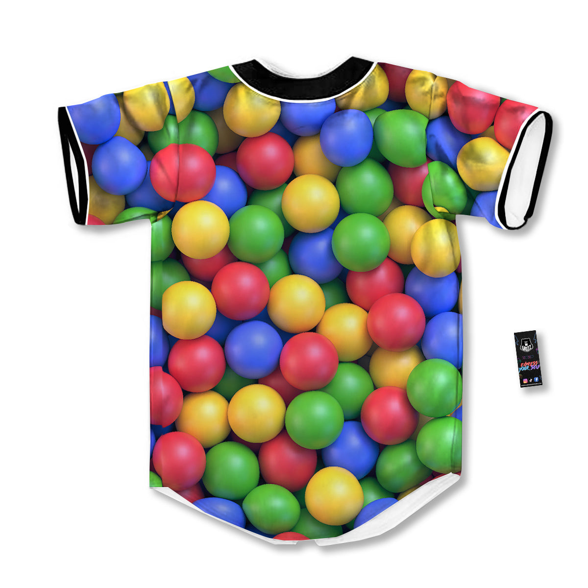 Candy Ball Colorful Print Baseball Jersey-grizzshop