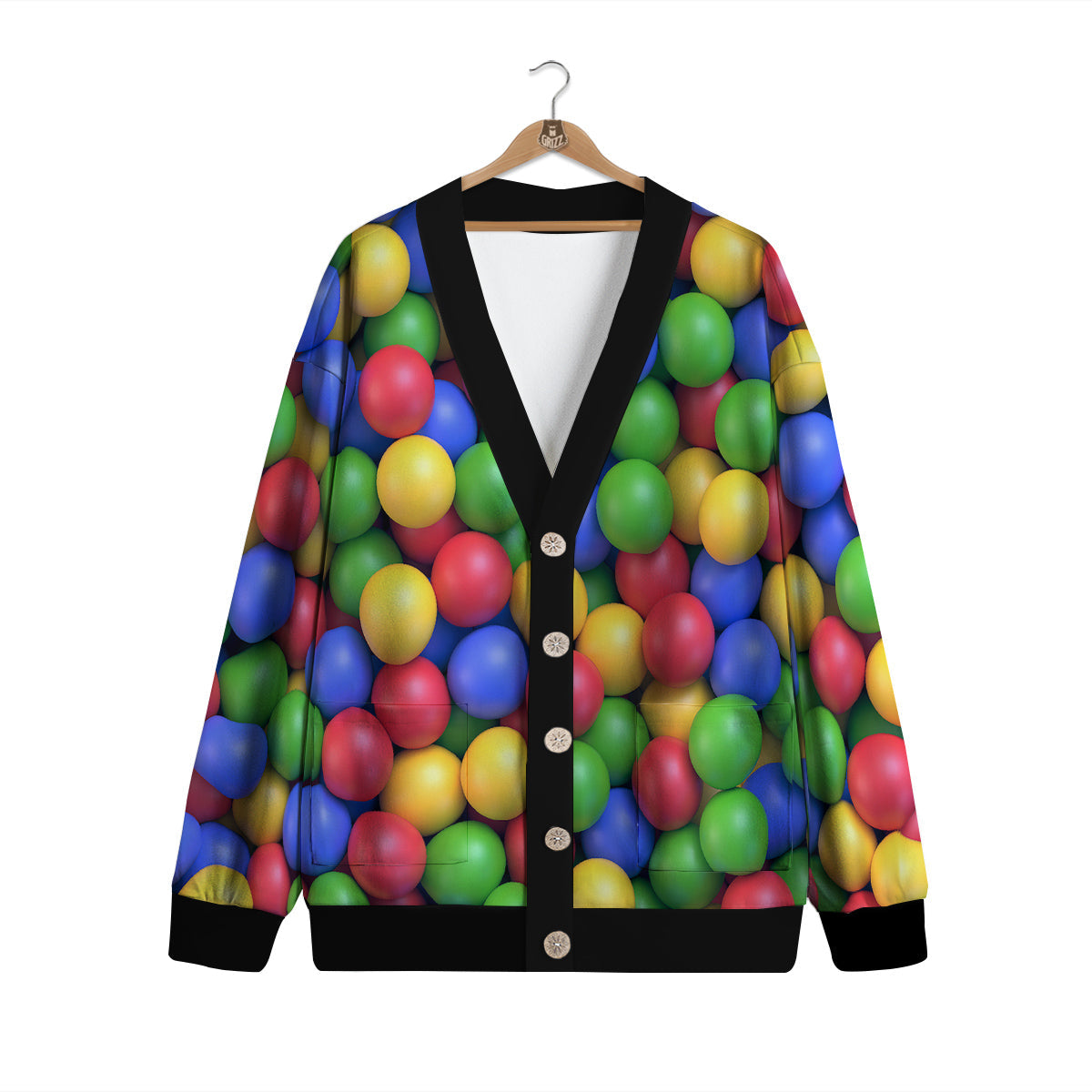 Candy Ball Colorful Print Cardigan-grizzshop