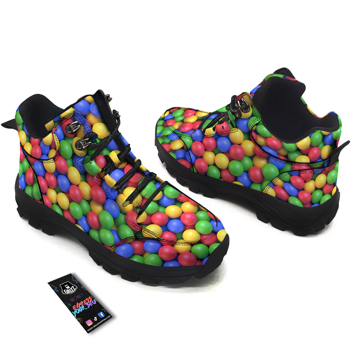 Candy Ball Colorful Print Hiking Shoes-grizzshop
