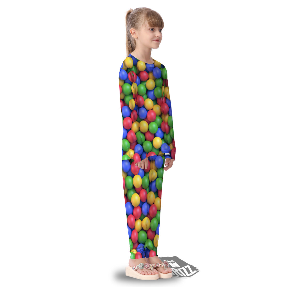 Candy Ball Colorful Print Kid's Pajamas-grizzshop