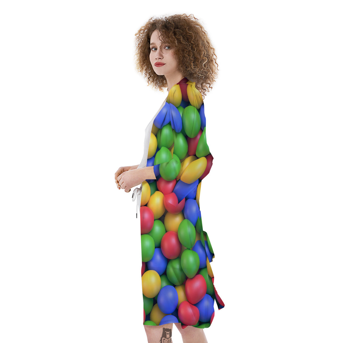 Candy Ball Colorful Print Kimono-grizzshop