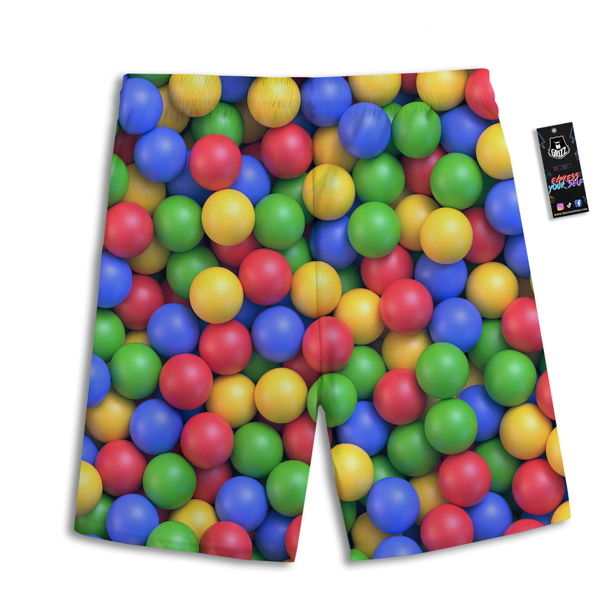 Candy Ball Colorful Print Men's Athletic Shorts