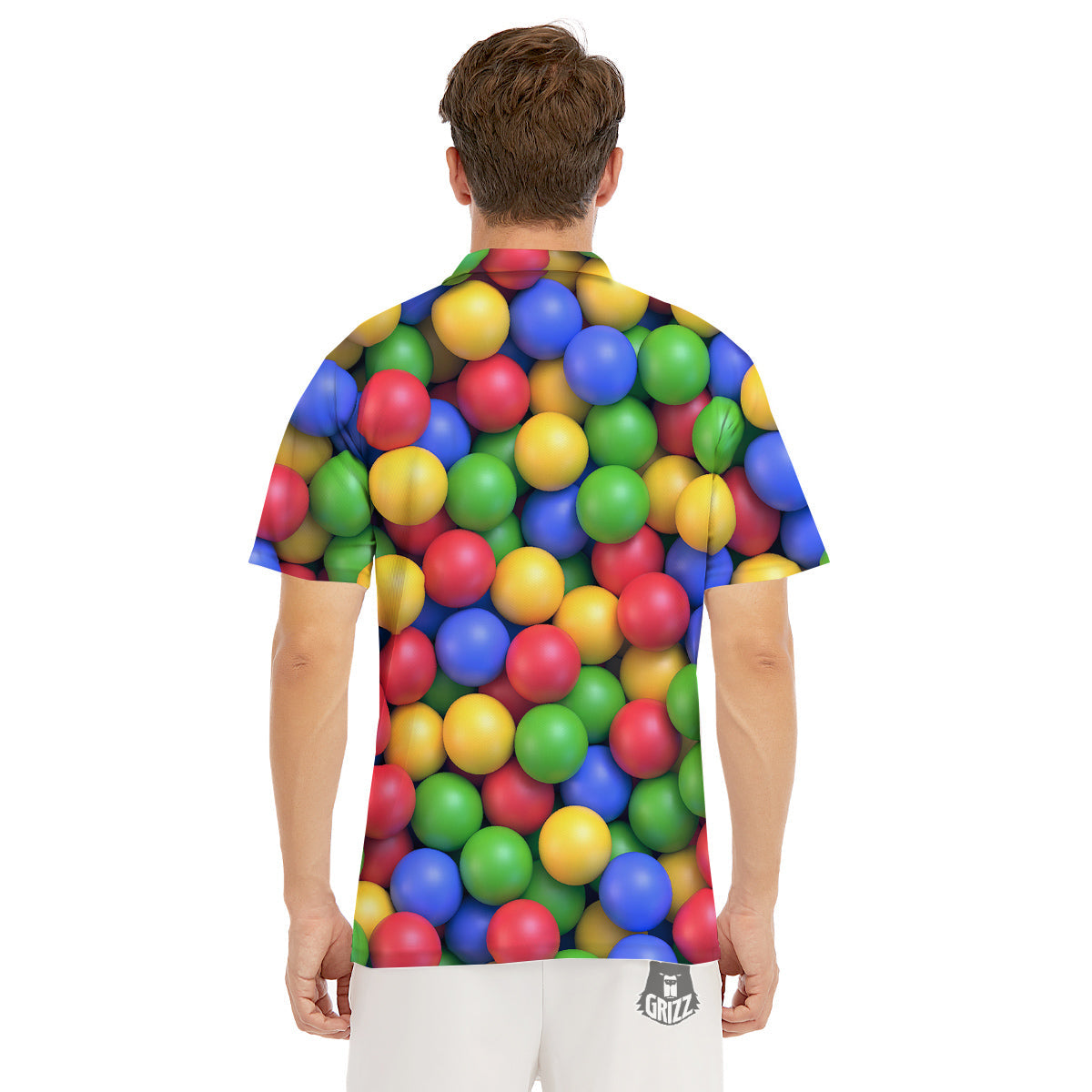 Candy Ball Colorful Print Men's Golf Shirts-grizzshop