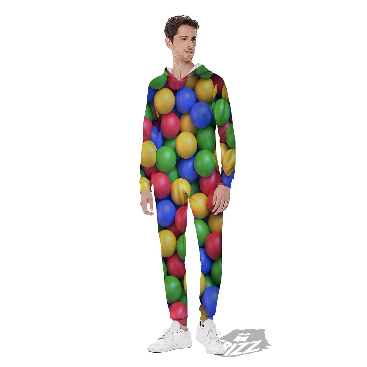 Candy Ball Colorful Print Men's Jumpsuit-grizzshop