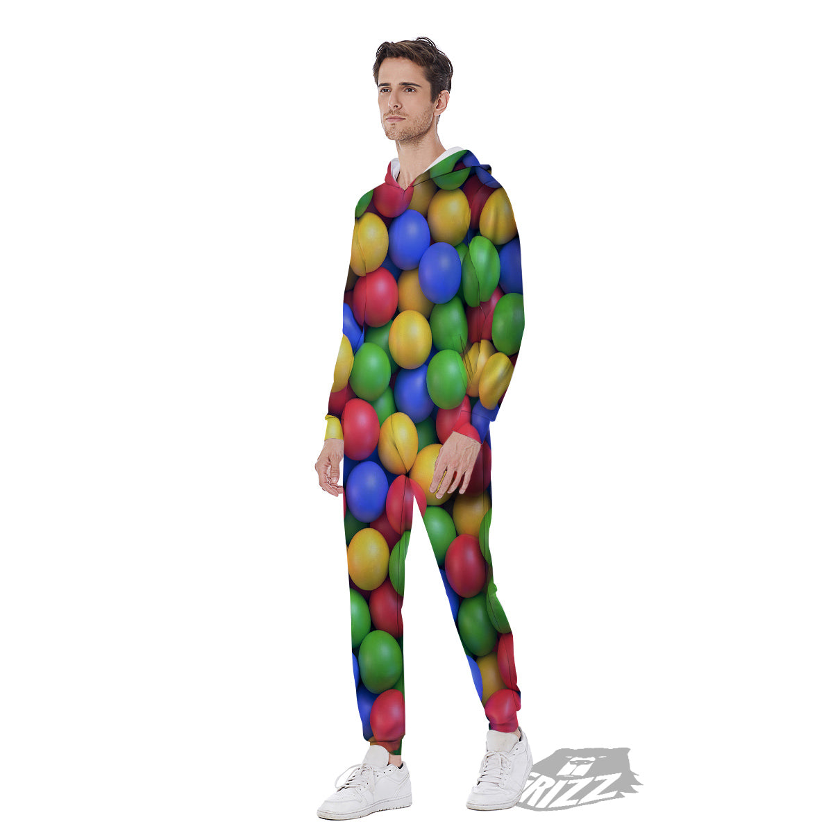 Candy Ball Colorful Print Men's Jumpsuit-grizzshop