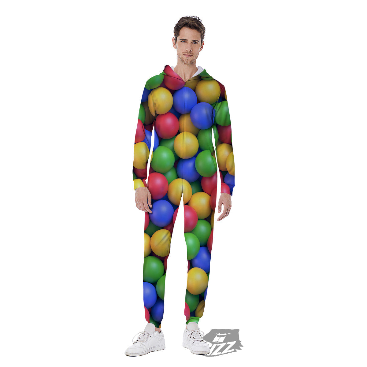 Candy Ball Colorful Print Men's Jumpsuit-grizzshop