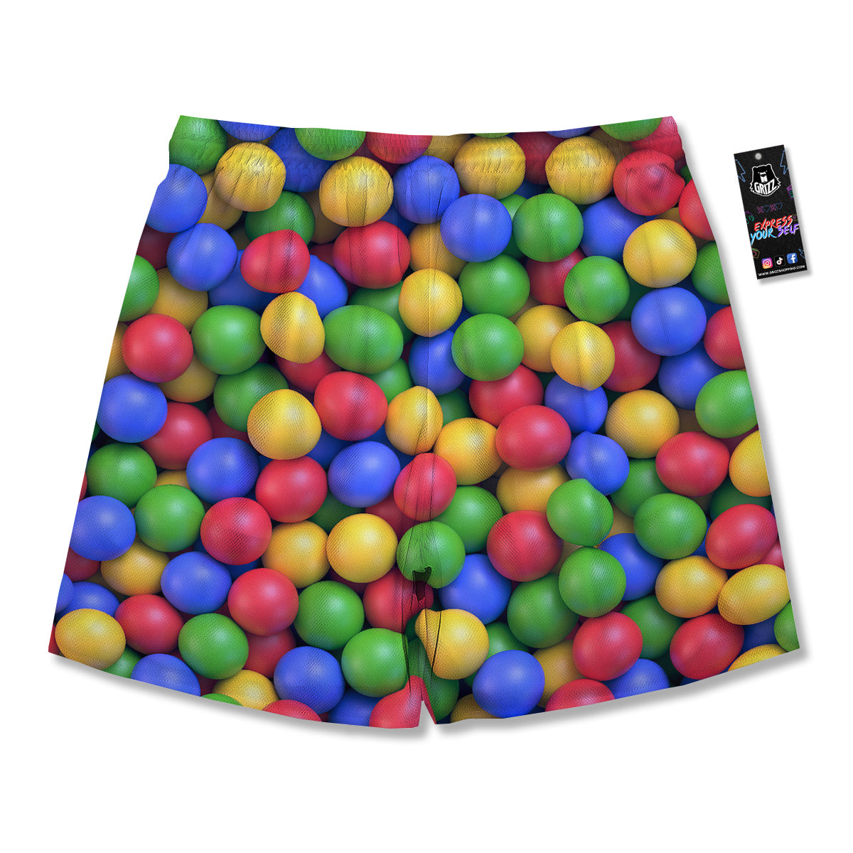 Candy Ball Colorful Print Men's Running Shorts-grizzshop