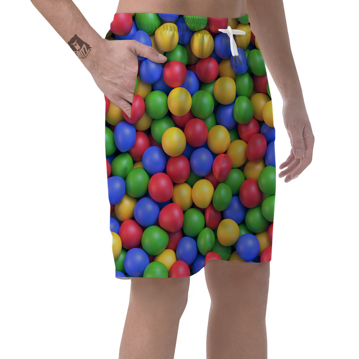 Candy Ball Colorful Print Men's Shorts-grizzshop