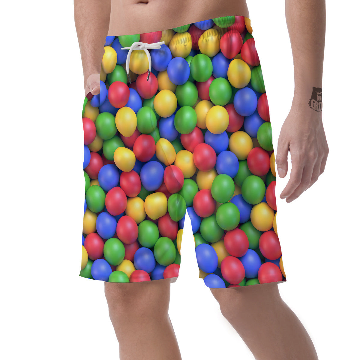 Candy Ball Colorful Print Men's Shorts-grizzshop