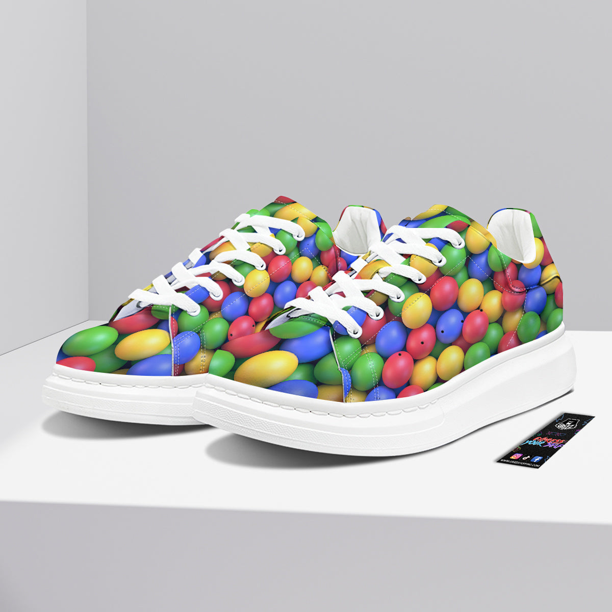 Candy Ball Colorful Print Platform Shoes-grizzshop