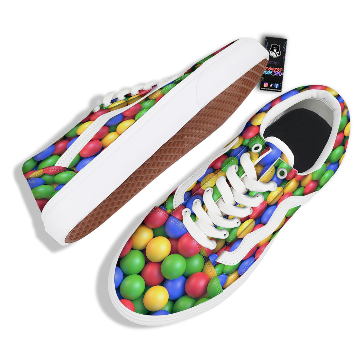 Candy Ball Colorful Print Skate Shoes-grizzshop