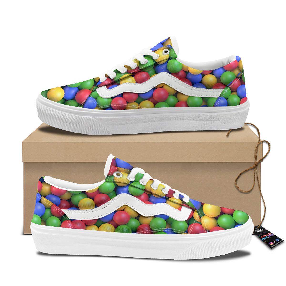 Candy Ball Colorful Print Skate Shoes-grizzshop