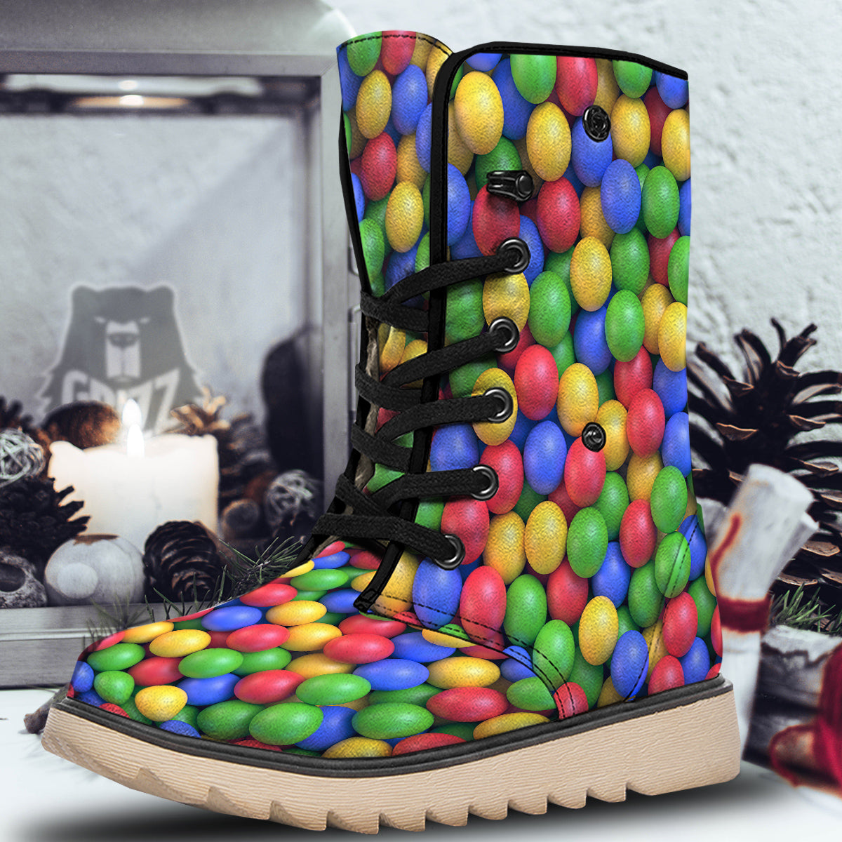 Candy Ball Colorful Print Snow Boots-grizzshop