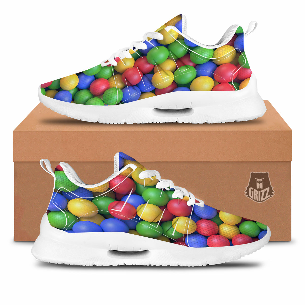 Candy Ball Colorful Print Tennis Shoes-grizzshop
