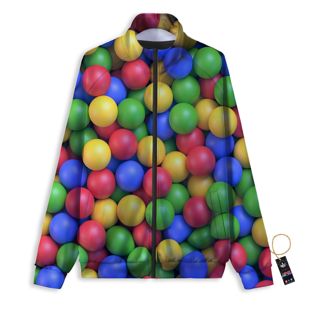 Candy Ball Colorful Print Track Jacket-grizzshop