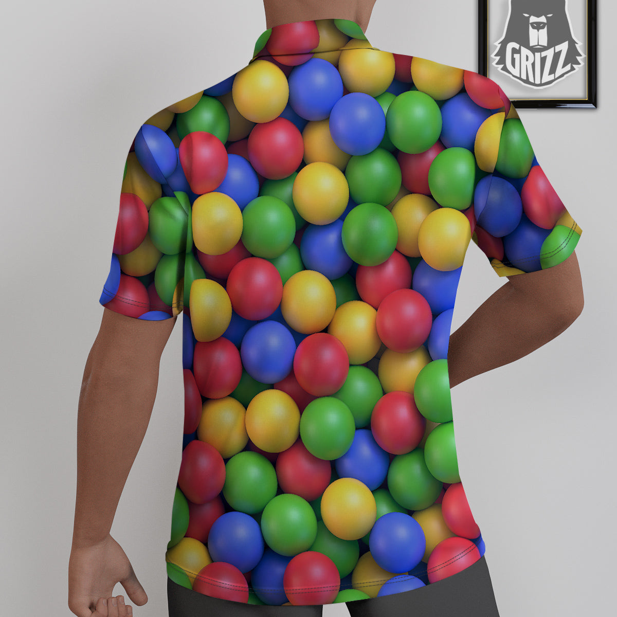 Candy Ball Colorful Print Untucked Shirts-grizzshop