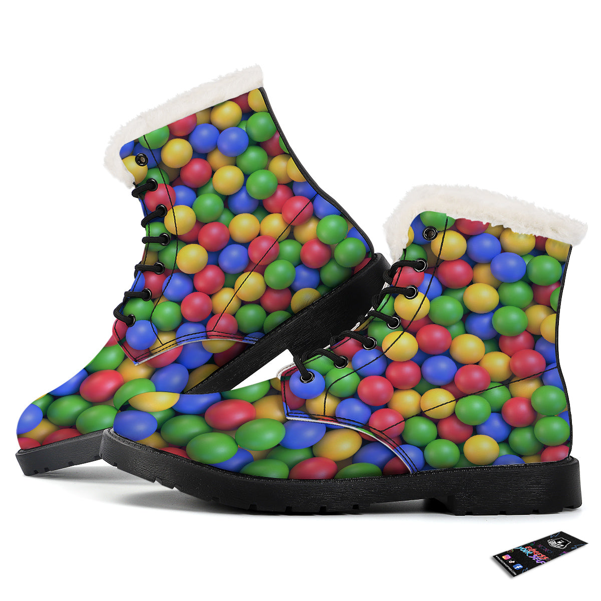 Candy Ball Colorful Print Winter Boots-grizzshop