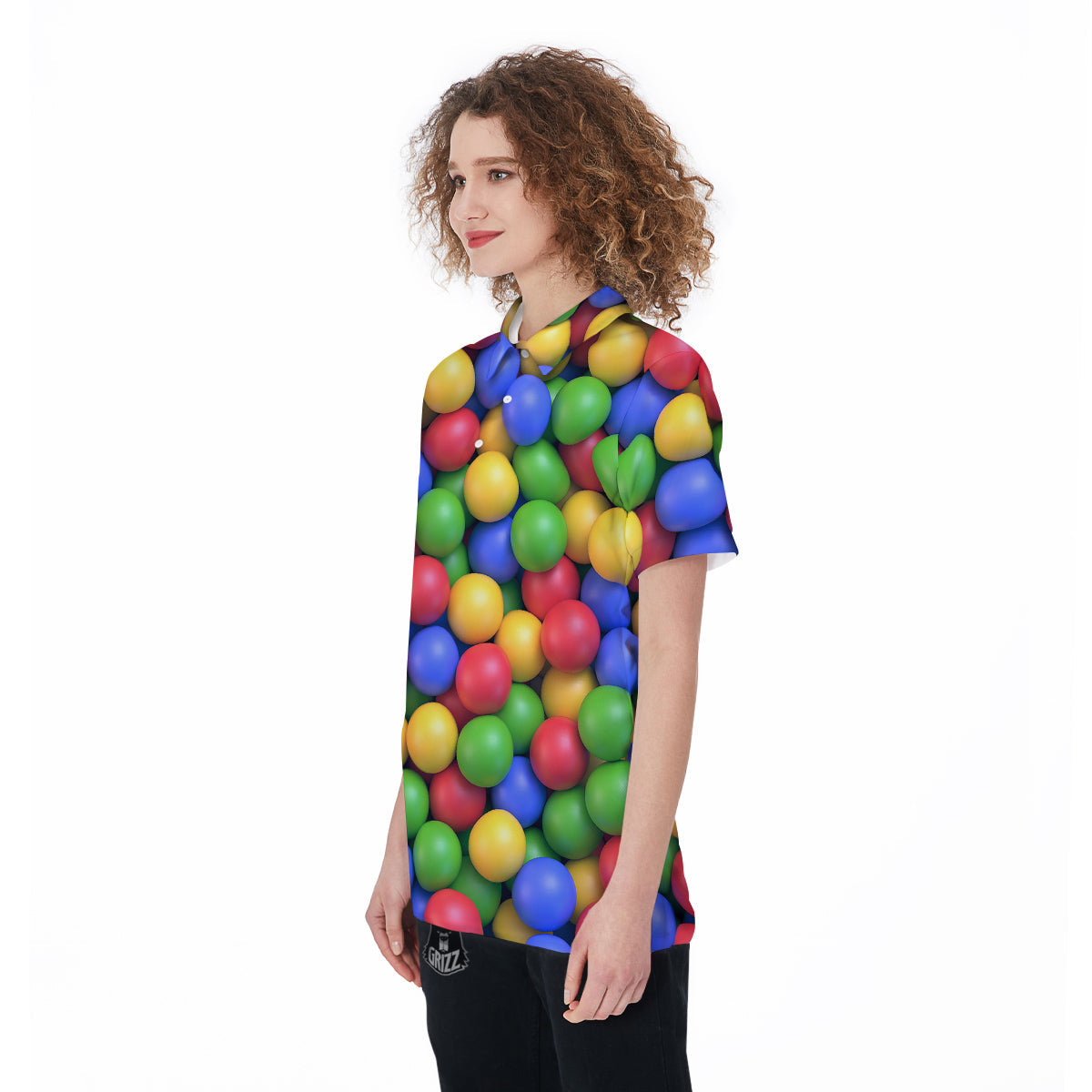 Candy Ball Colorful Print Women's Golf Shirts-grizzshop