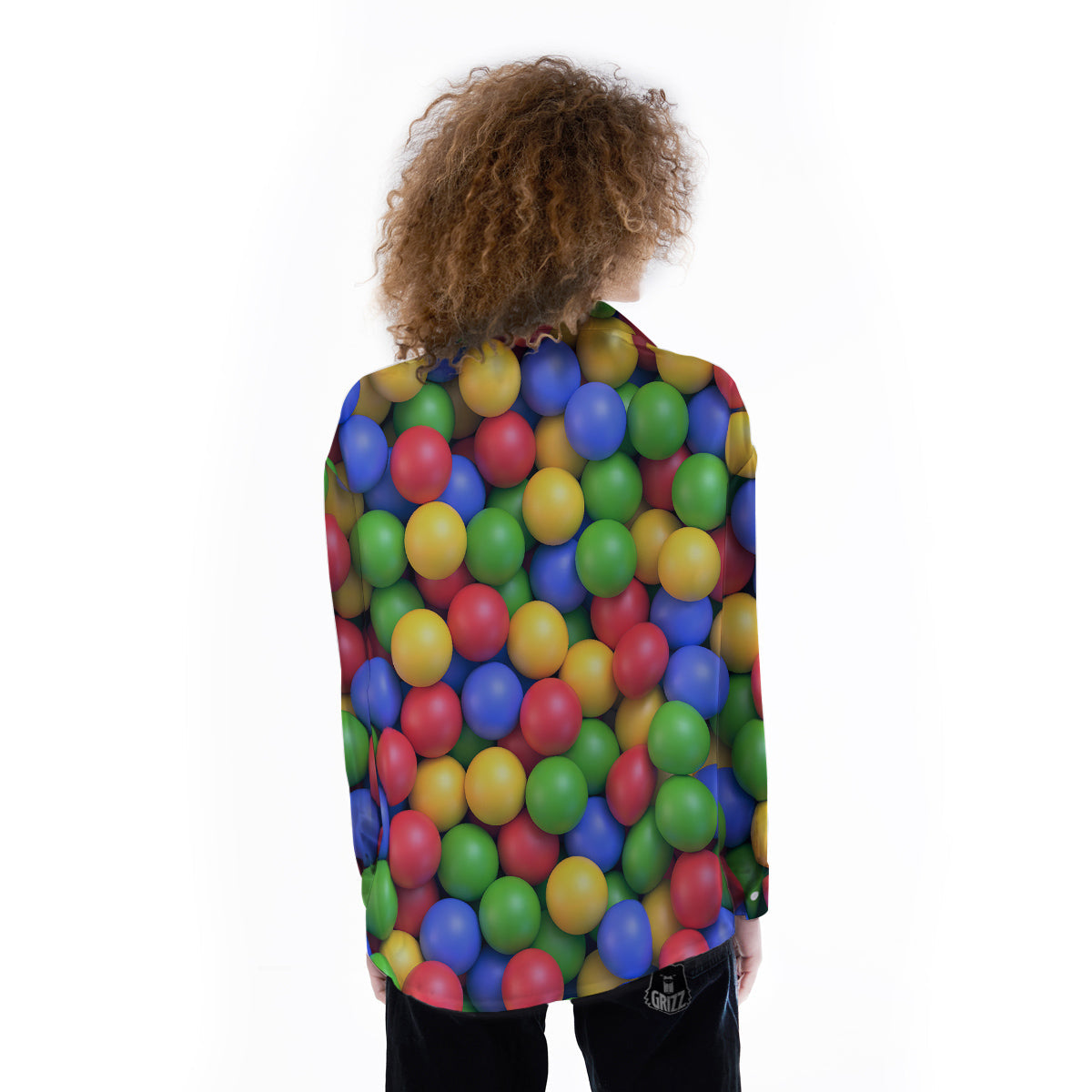 Candy Ball Colorful Print Women's Long Sleeve Shirts-grizzshop