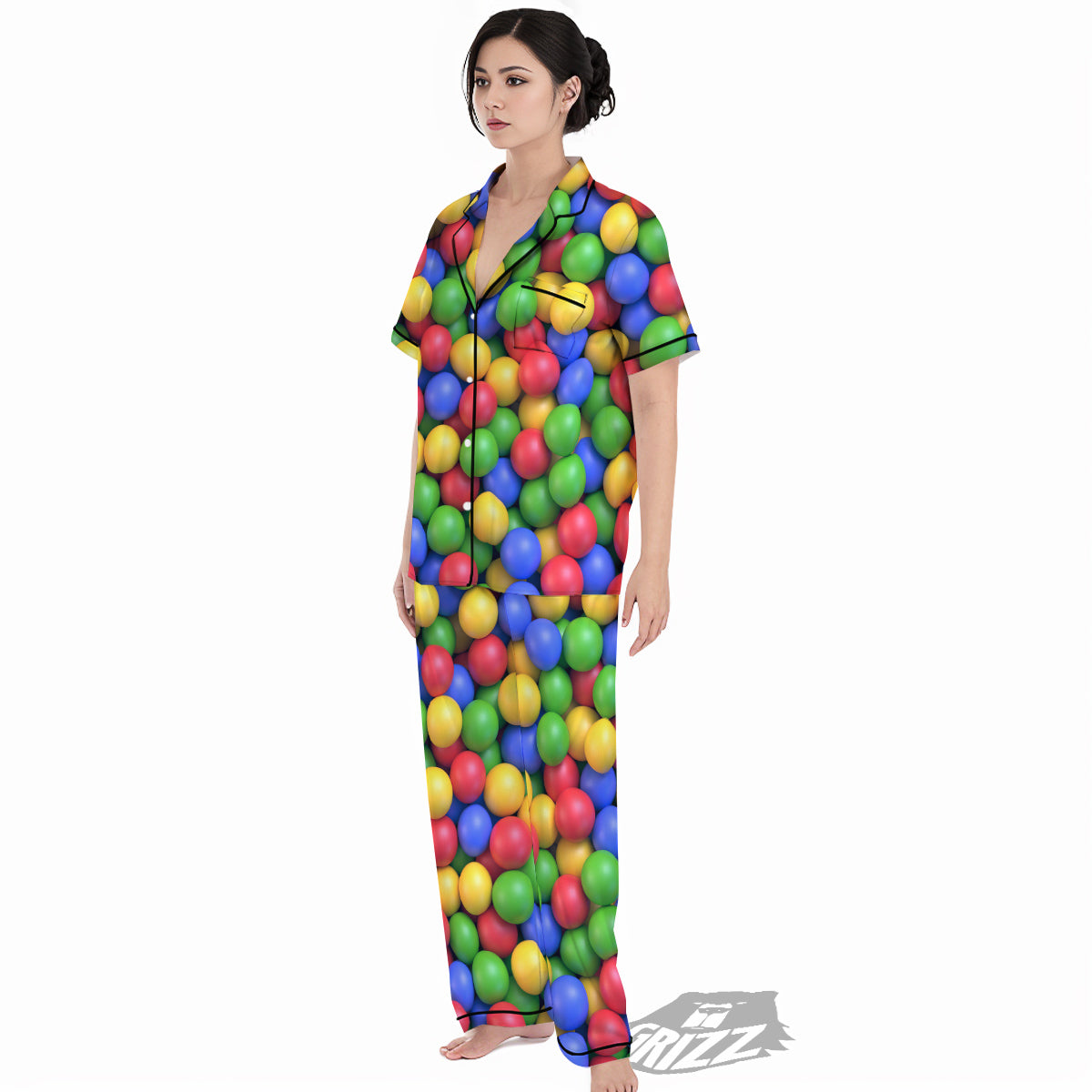 Candy Ball Colorful Print Women's Pajamas Set-grizzshop