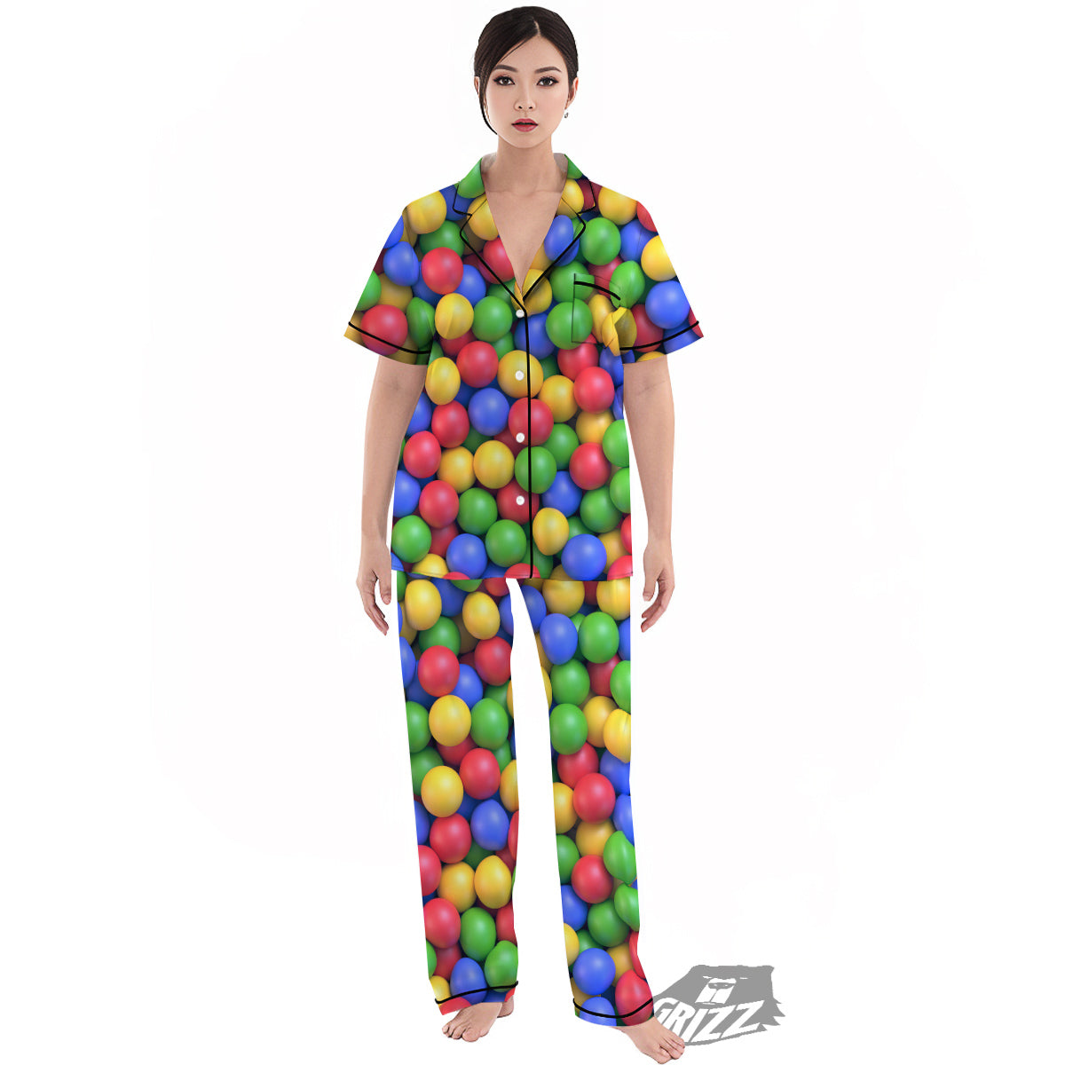 Candy Ball Colorful Print Women's Pajamas Set-grizzshop
