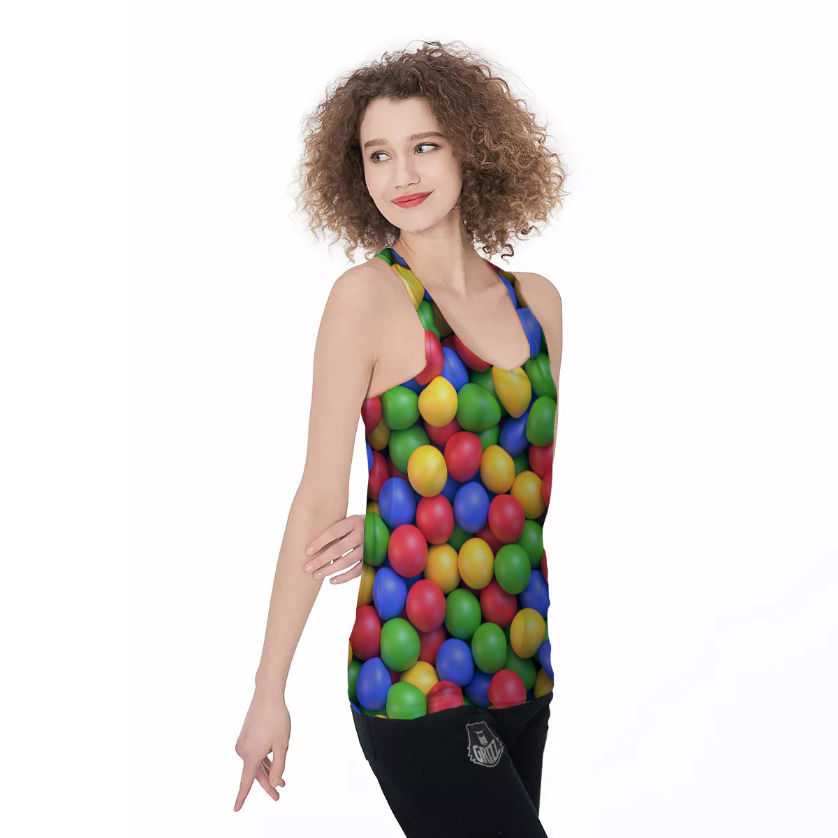 Candy Ball Colorful Print Women's Racerback Tank Top-grizzshop