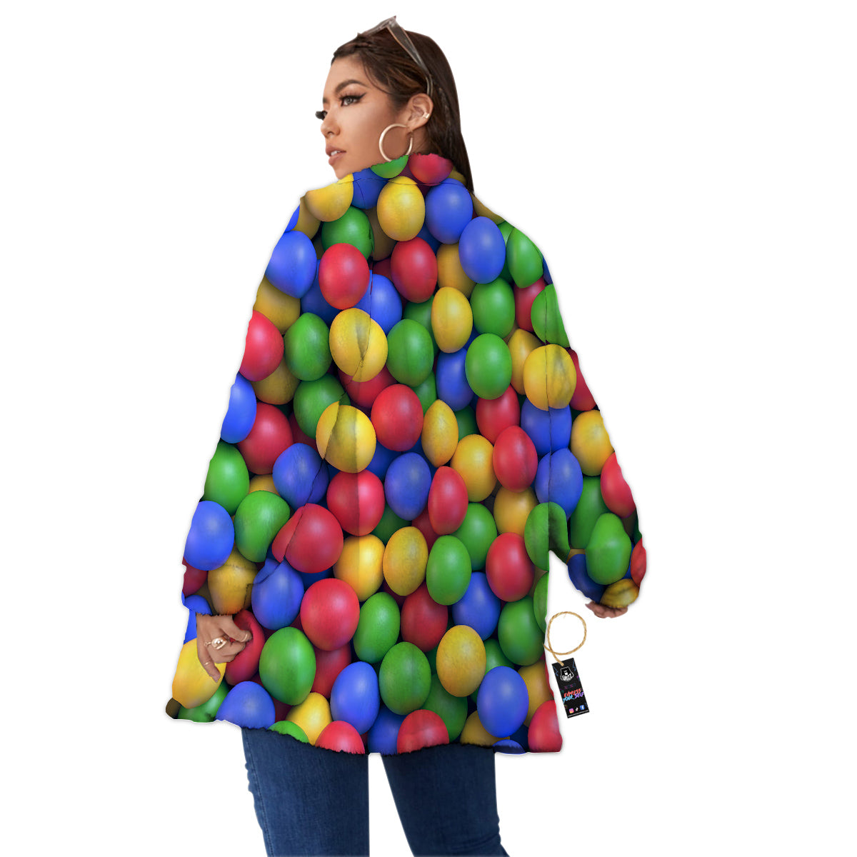 Candy Ball Colorful Print Women's Sherpa Jacket-grizzshop