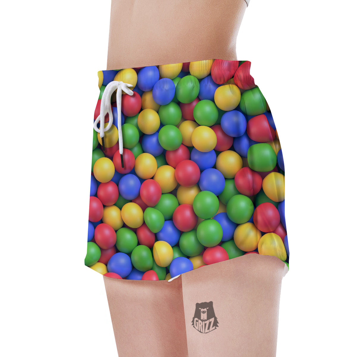 Candy Ball Colorful Print Women's Shorts-grizzshop