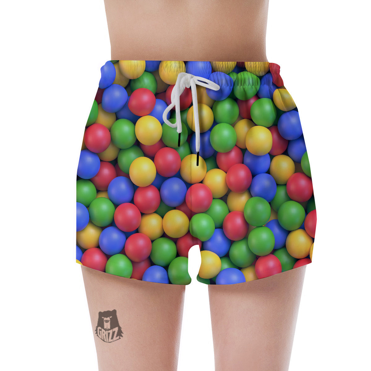 Candy Ball Colorful Print Women's Shorts-grizzshop