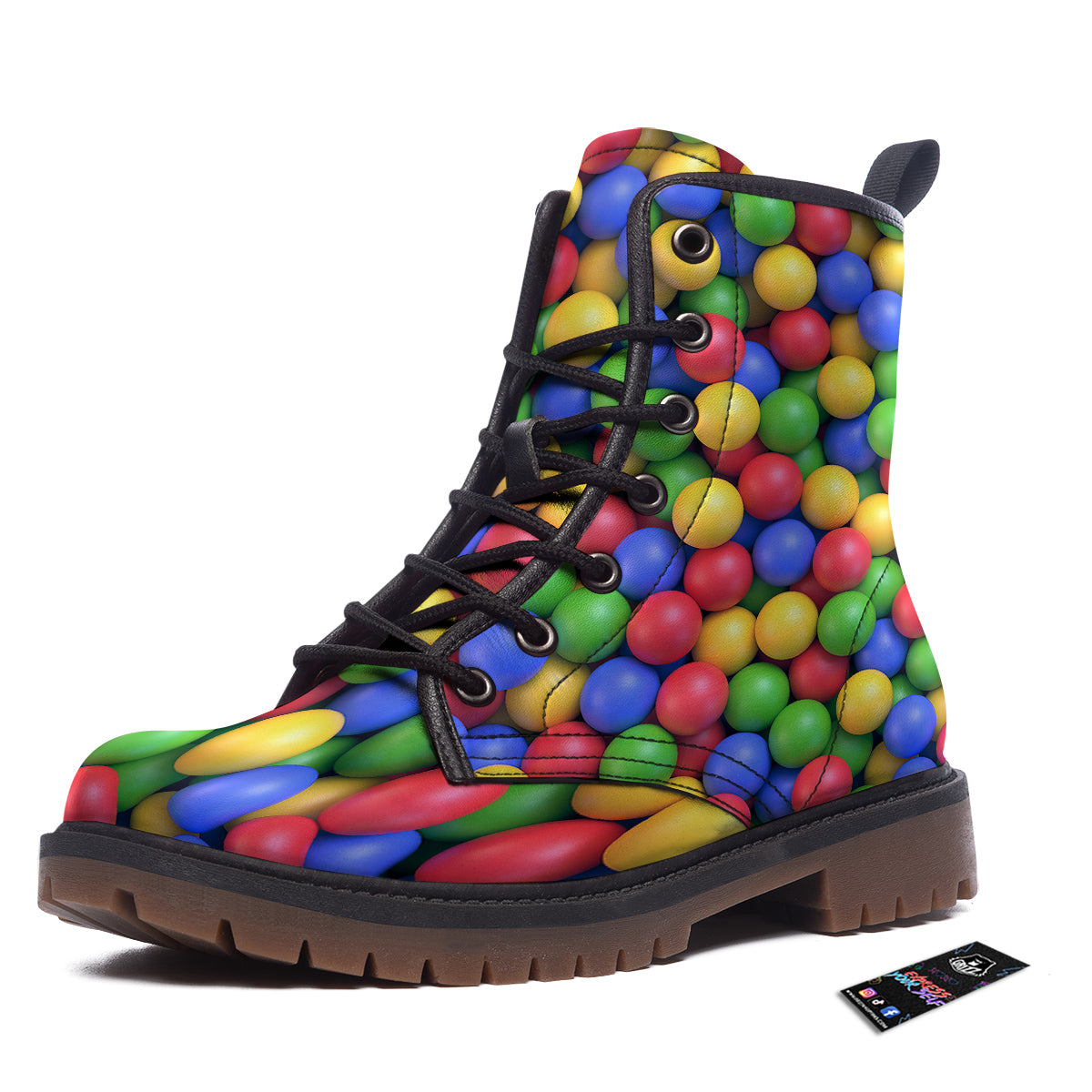 Candy Ball Colorful Print Work Boots-grizzshop