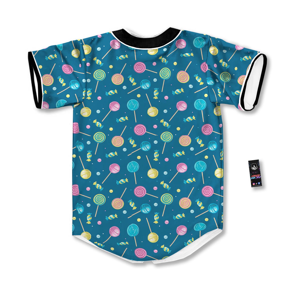 Candy Ball Sweet Print Pattern Baseball Jersey-grizzshop
