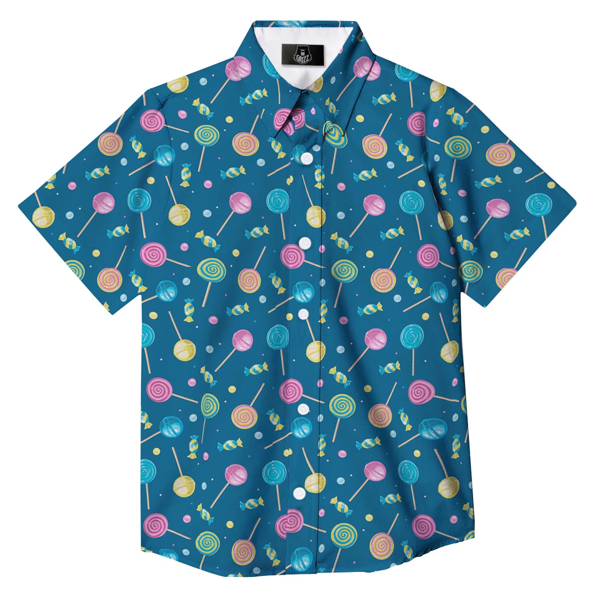Candy Ball Sweet Print Pattern Button Up Shirt-grizzshop