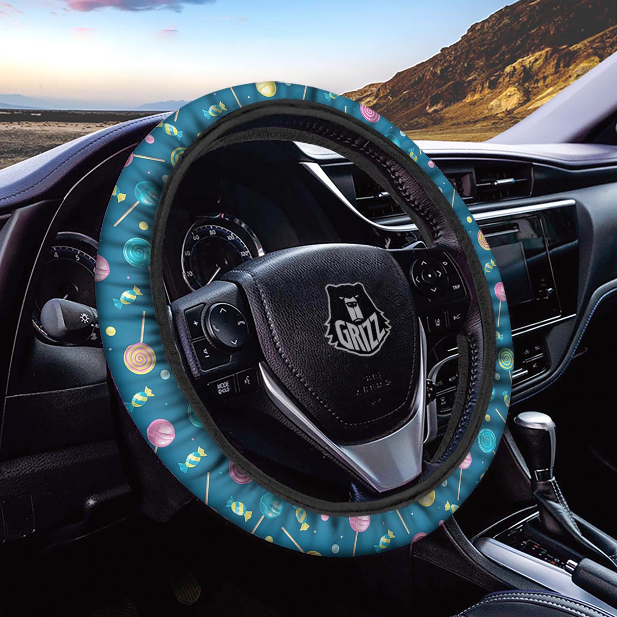 Candy Ball Sweet Print Pattern Car Steering Wheel Cover-grizzshop
