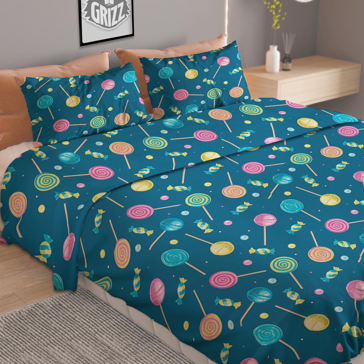 Candy Ball Sweet Print Pattern Duvet Cover Bedding Set
