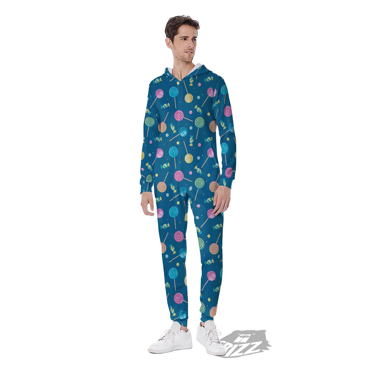 Candy Ball Sweet Print Pattern Men's Jumpsuit-grizzshop