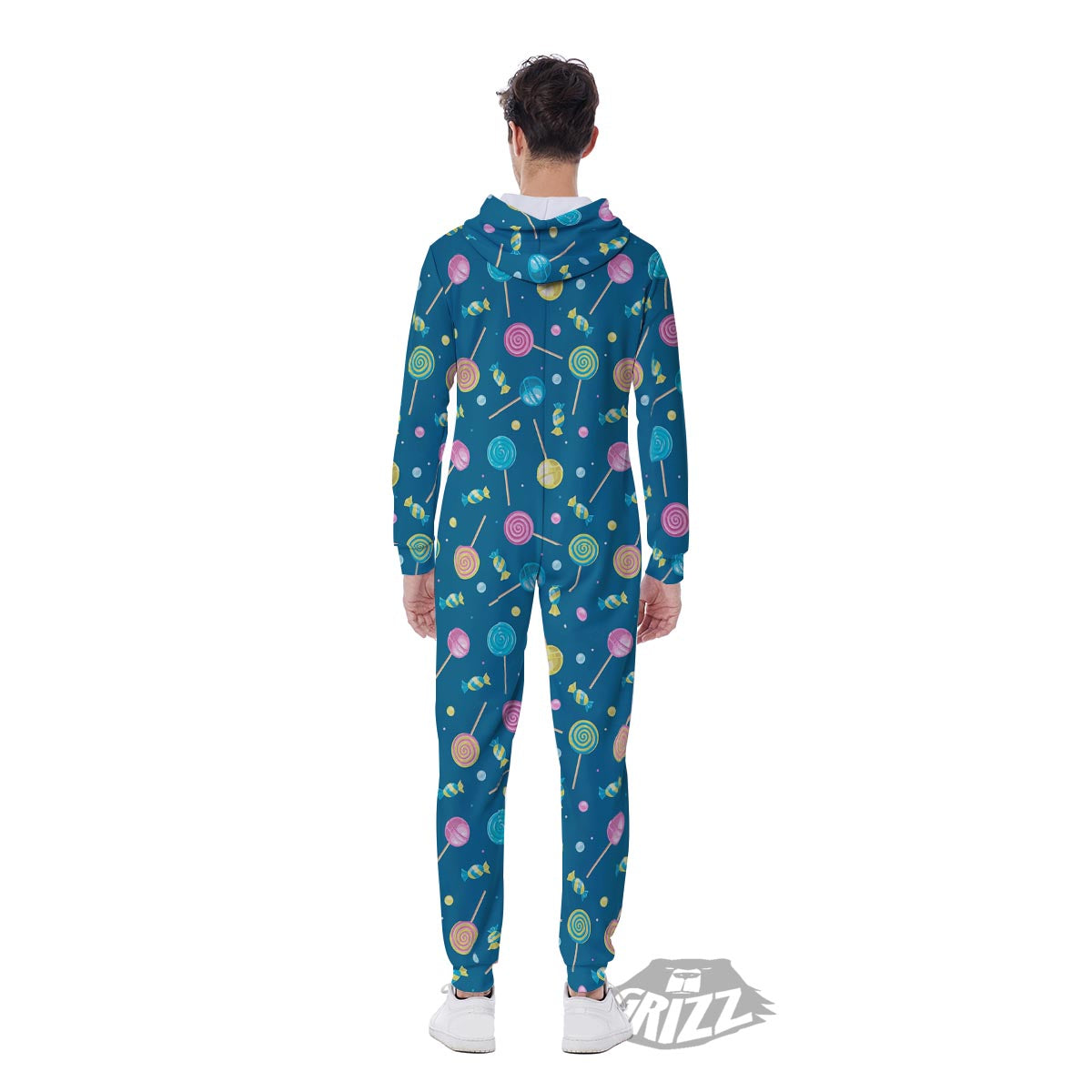 Candy Ball Sweet Print Pattern Men's Jumpsuit-grizzshop